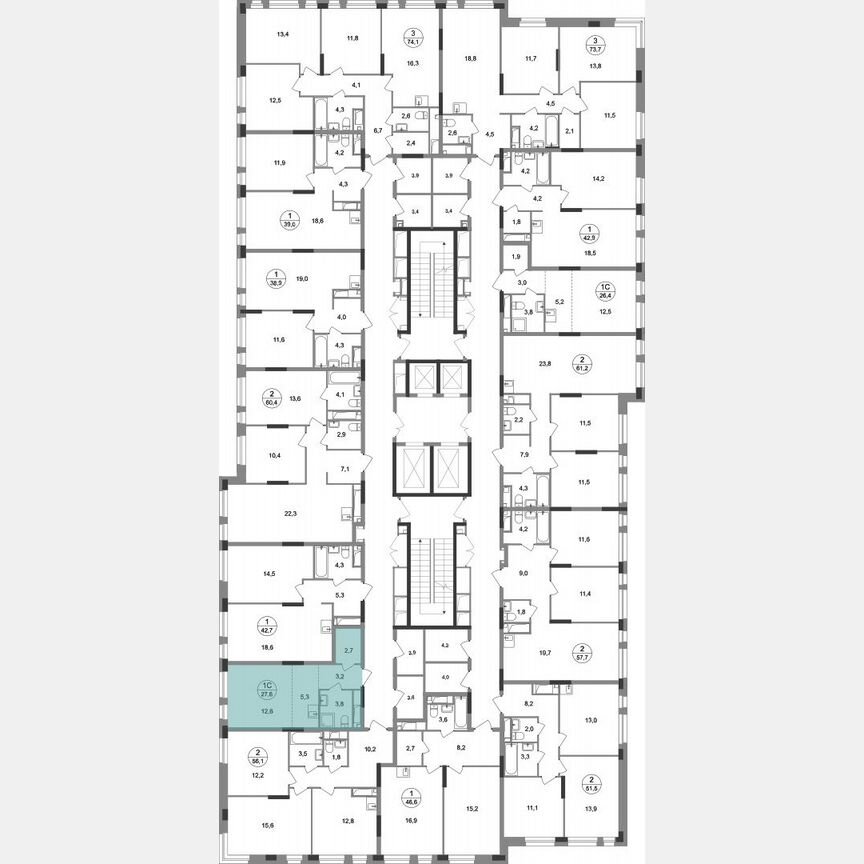 Квартира-студия, 27,6 м², 14/19 эт.