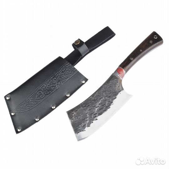 Топорик мясной большой, гарда гравировка, ручка те