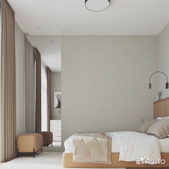 Кровать двухспальная с мягкими панелями