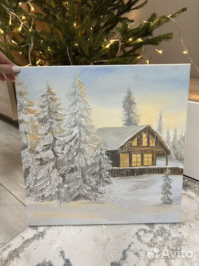 Картина на холсте зимний пейзаж