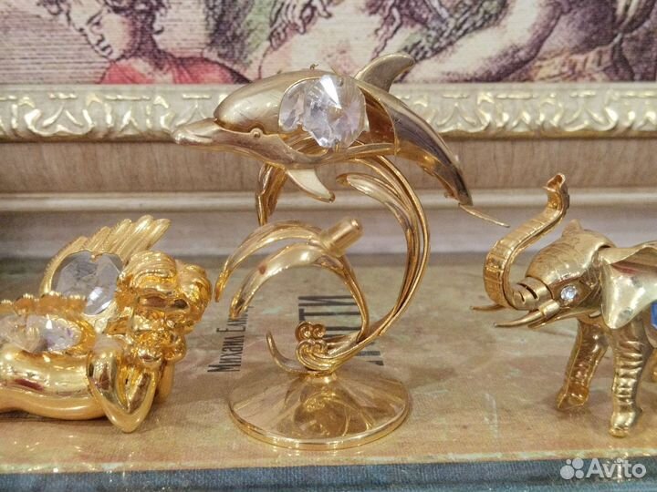 Фигурка металлическая с кристаллом swarovski ангел