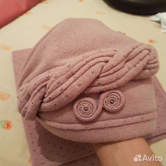 Шапка со снудом пакетом и шарф женский