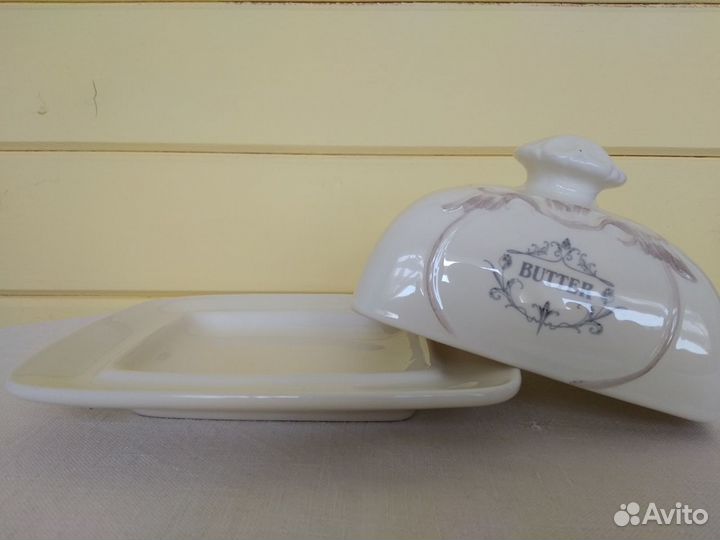 Масленка керамическая и кофейная пара