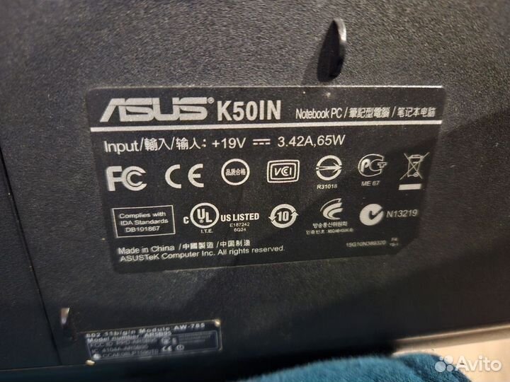 Ноутбук asus K50IN