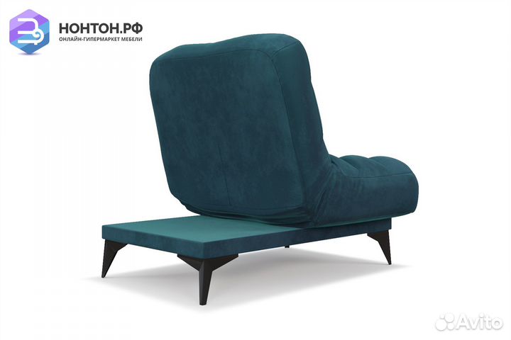 Кресло клик-кляк Арно вельвет сине-зеленый