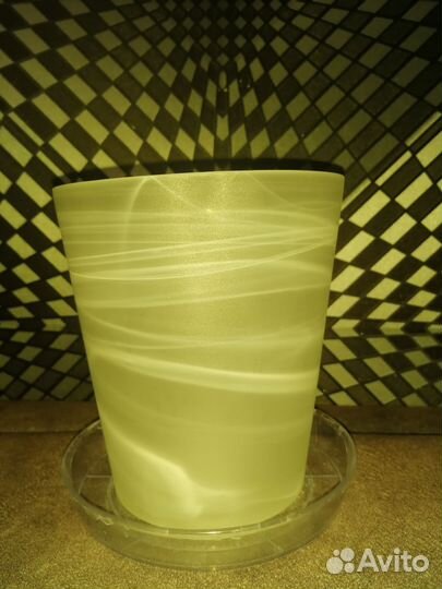 Кашпо горшок для цветов стекло