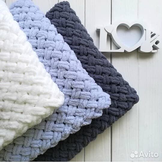 Плюшевый плед ручной работы