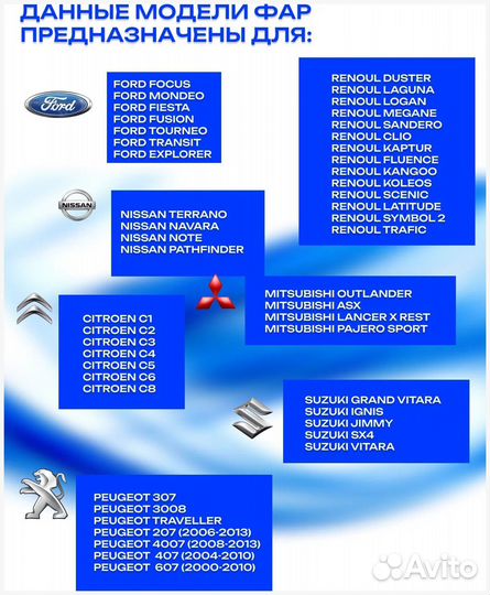 Птф светодиодные, универсальные. Без предоплаты