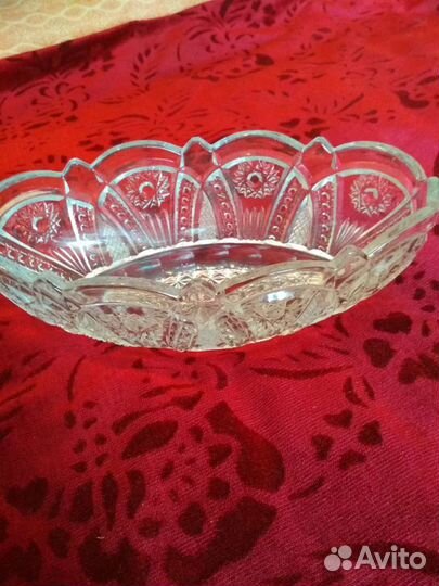 Хрустальная ваза ладья СССР