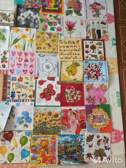 Салфетки для декупажа. 92 шт. Цена за все