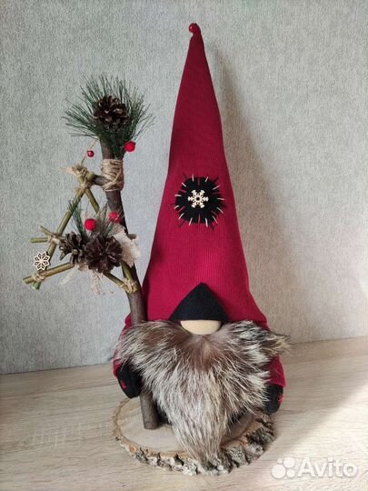 Новогодний скандинавский гном подарок ручной работ