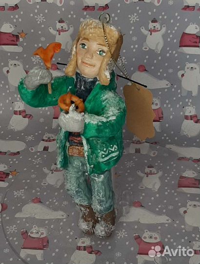 Ватные елочные игрушки