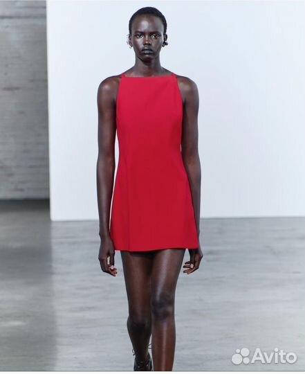 Красное платье сарафан zara