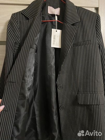 Пиджак женский черный оверсайз 46