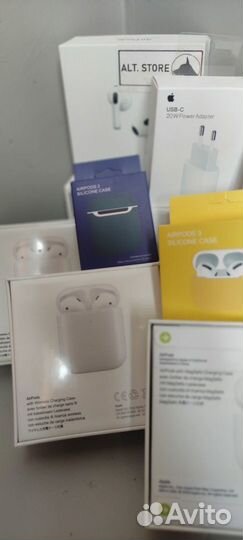 Наушники Airpods 2 белые, новые с чехлом