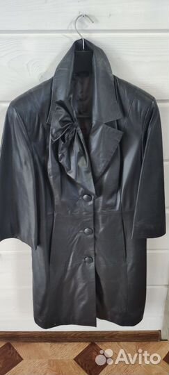 Кожаный плащ женский натуральная кожа 46 48