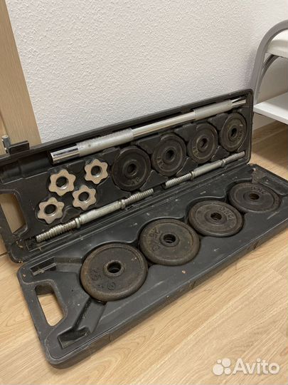 Штанга и гантели с блинами разборная