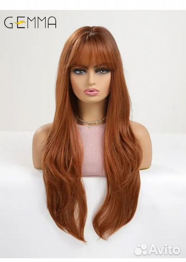 Парик рыжий длинный