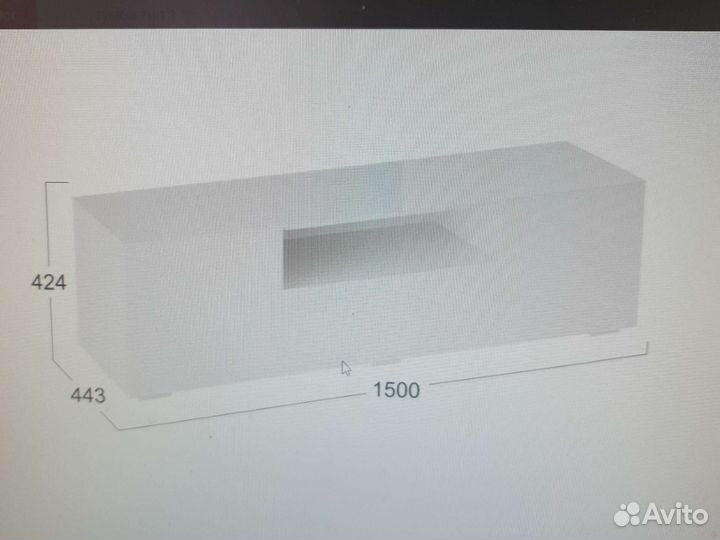 Тумба под тв белый глянец