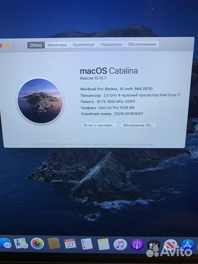 Кастомный Macbook pro 15 2015 16gb/ 1tb r9 видео