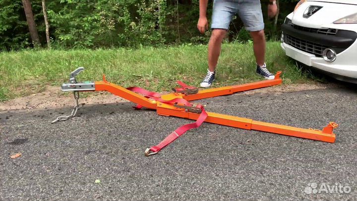 Жесткая сцепка для буксира авто без 2-го водителя