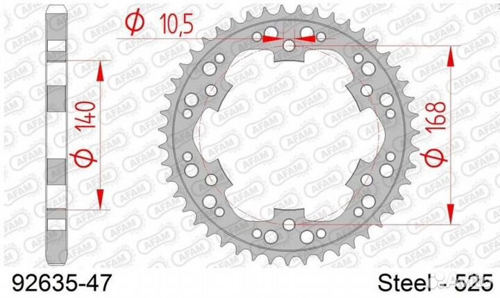 Звездочка цепи (ведомая) 92635-47 Afam