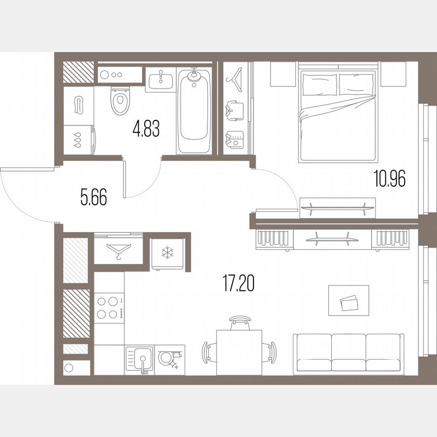 1-к. квартира, 38,7 м², 2/10 эт.