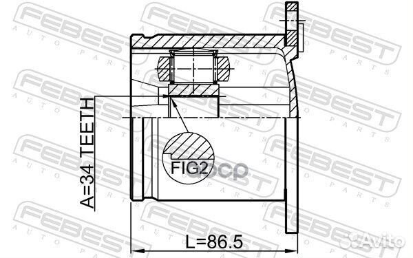 ШРУС внутренний (34x100) audi A3/A3 Sportback (8P)