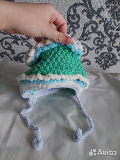 Комплект шапка, шарф, пинетки