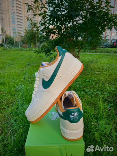 Кроссовки nike AIR force 1 LOW white green brown