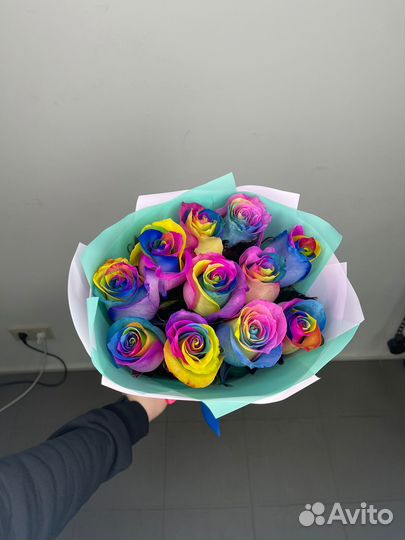 Радужная Роза, оригинальный подарок