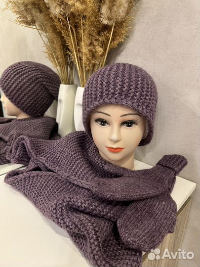 Комплект шапка и снуд