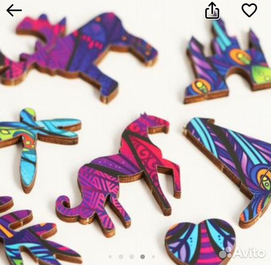 Фигурные пазлы (лев, сова, лиса и др) 19 видов