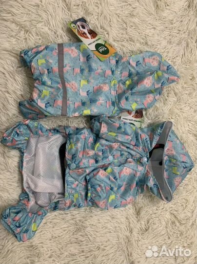 Дождевик для собаки со светоотражающей лентой