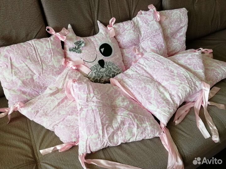 Бортики для детской кроватки на 3 стороны