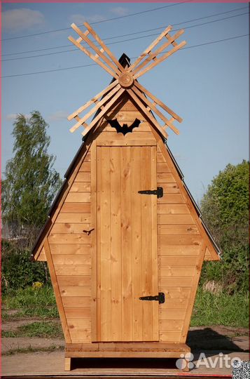 Дачный туалет деревянный SKU004