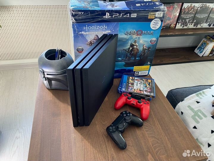 Sony ps4 pro 1tb - состояние новой с играми
