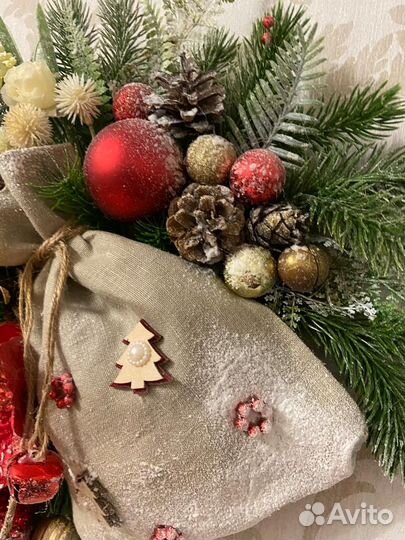 Новогодняя композиция на дверь (стену)