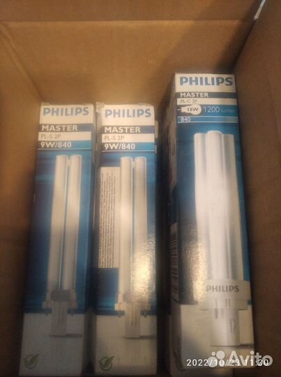 Лампочки Philips PL-C 2P 18W и PL-S 2P 9W