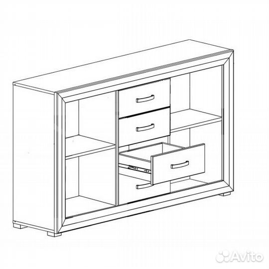 Тумба Мальта B136-KOM2D4S лиственница сибирская
