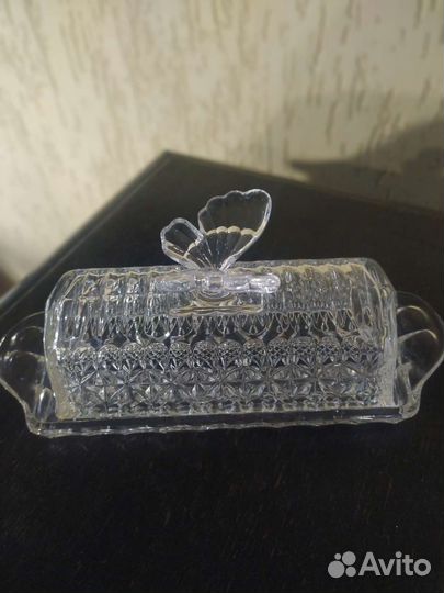 Хрустальная икорница Богемия