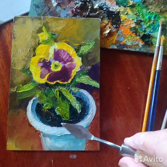 Картина Виола в раме 10 на 15 Масло