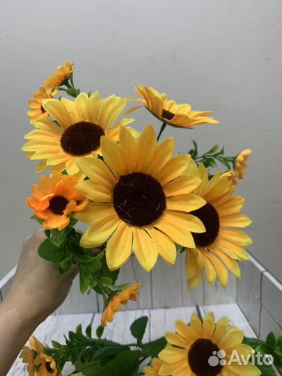 Искусственные цветы Букет Подсолнухи