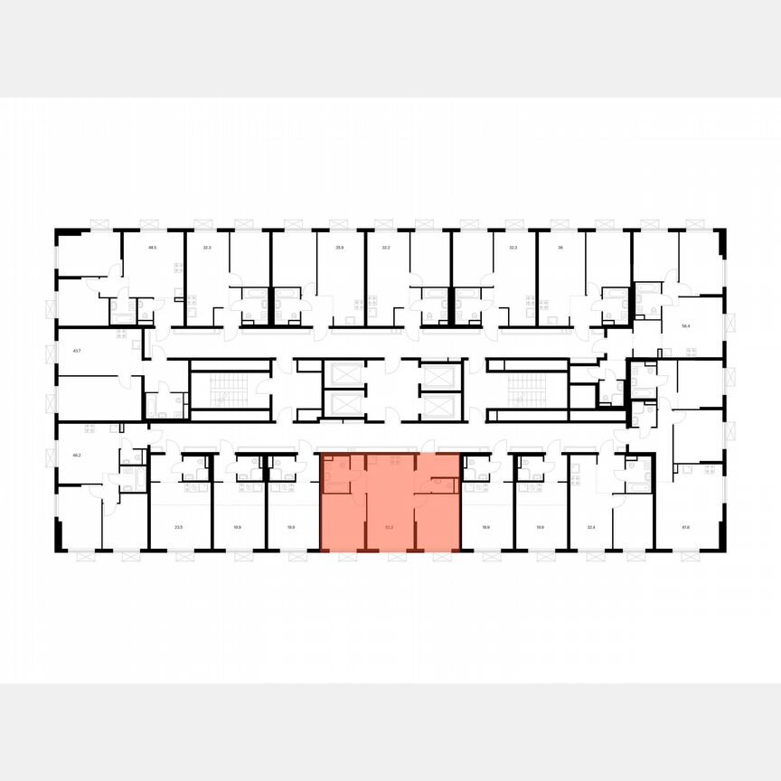 2-к. квартира, 52,2 м², 19/24 эт.