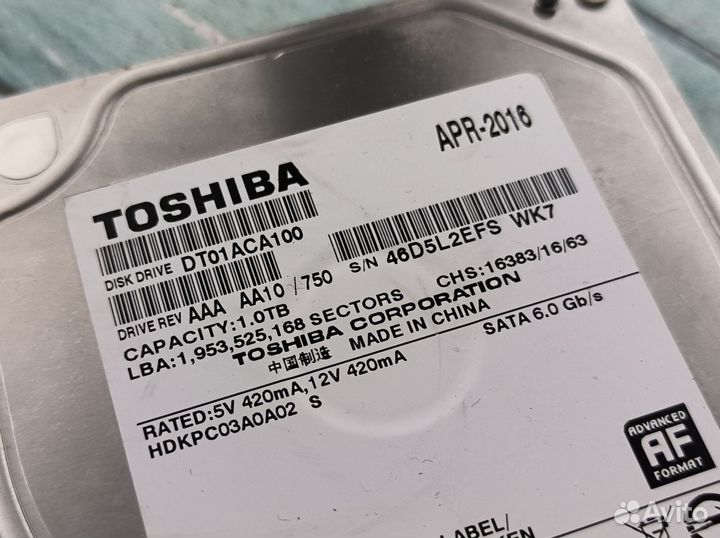 Жесткий диск Toshiba 1 тб DT01ACA100