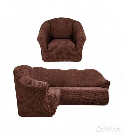 Чехол на угловой диван и кресло б/у