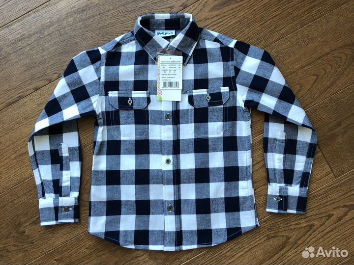 Рубашка клетка для мальчика байховая Bimbus