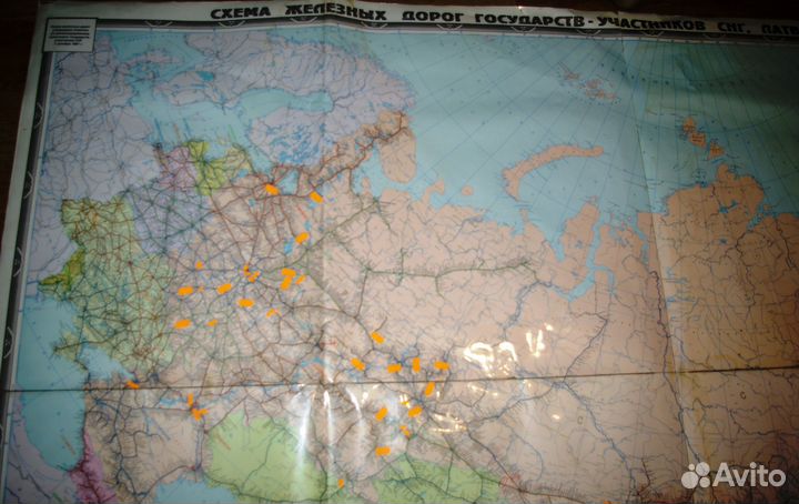 Схема железных дорог России и стран снг