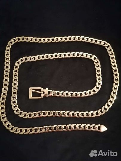 Золочёный стальной пояс цепь