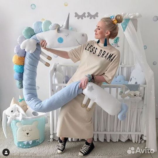 Валик 240 см Единорожек Мистер Луи LoveBabyToys